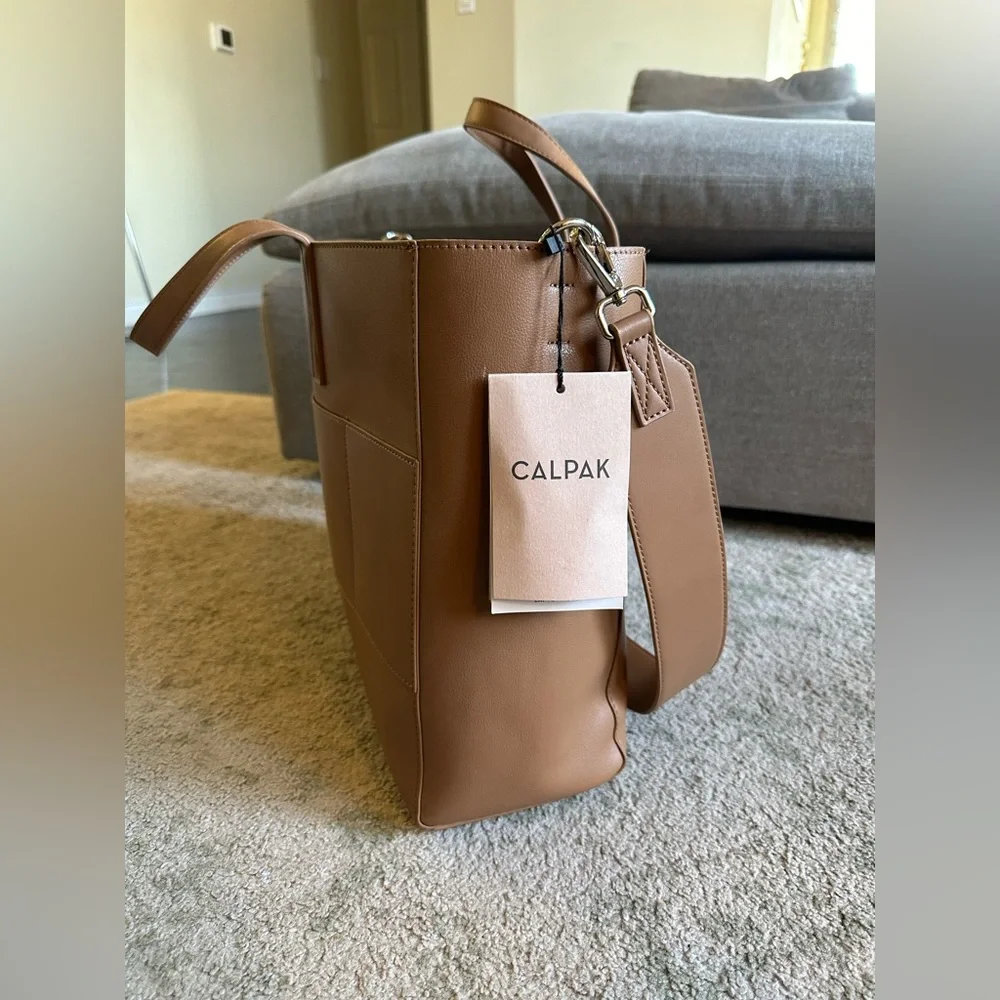 CALPAK Haven Laptop Tote Bag in Brown